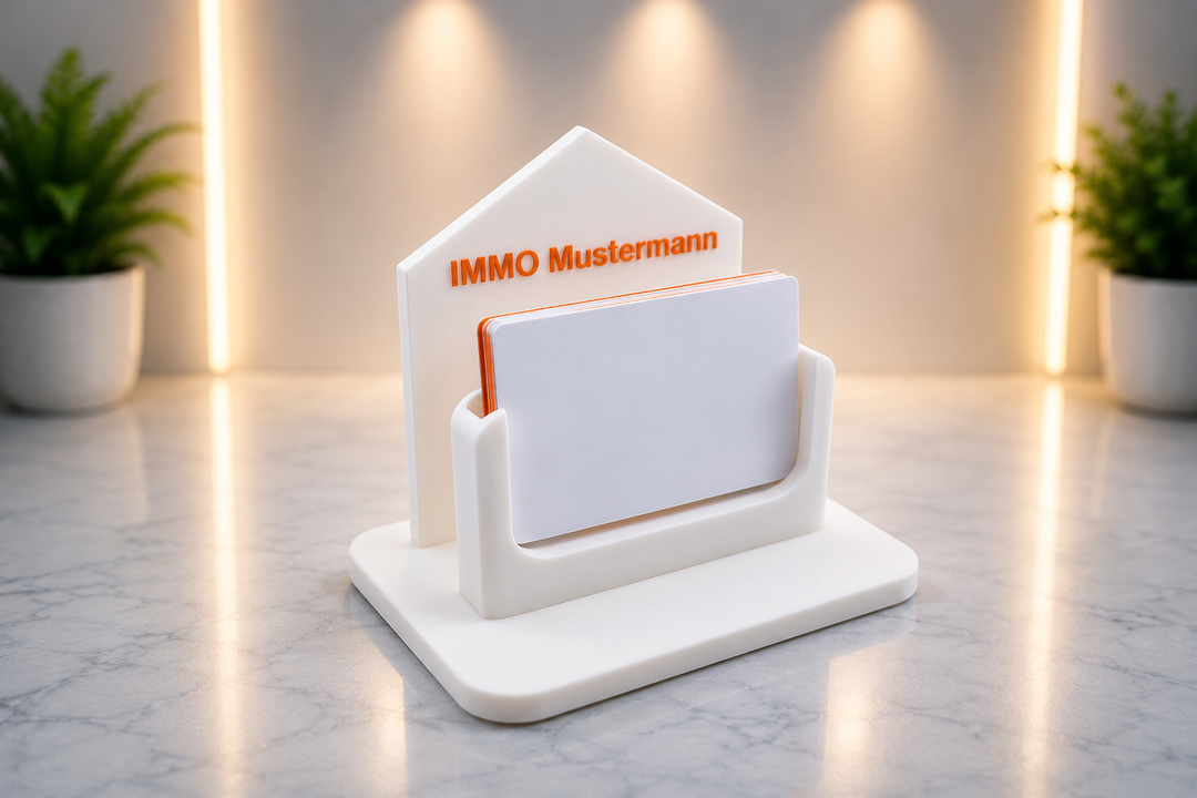 Individueller Visitenkartenhalter im Haus-Design (3D-gedruckt)