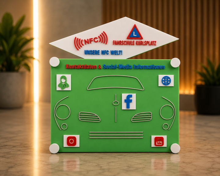 NFC Wand-Display für Fahrschulen – Modern &amp; Interaktiv