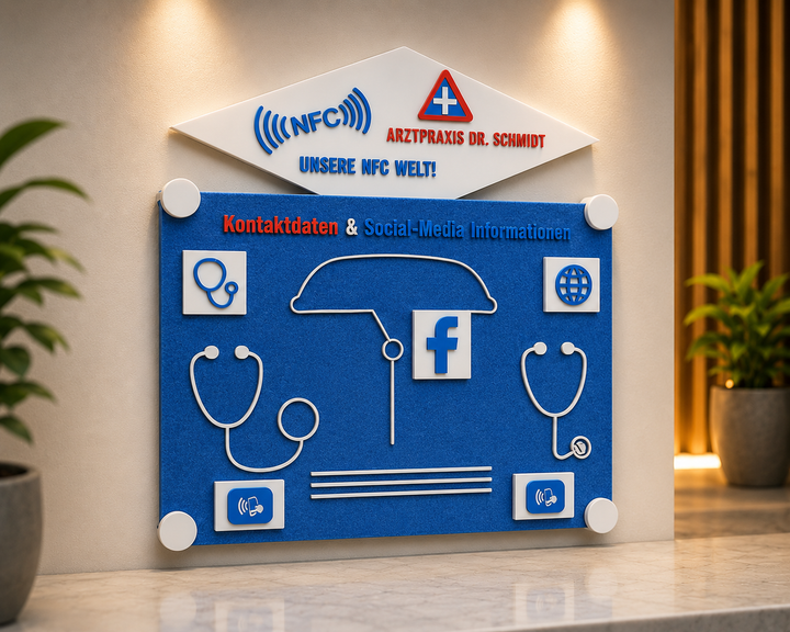 NFC Wand-Display für Arztpraxis – Modern &amp; Patientenfreundlich