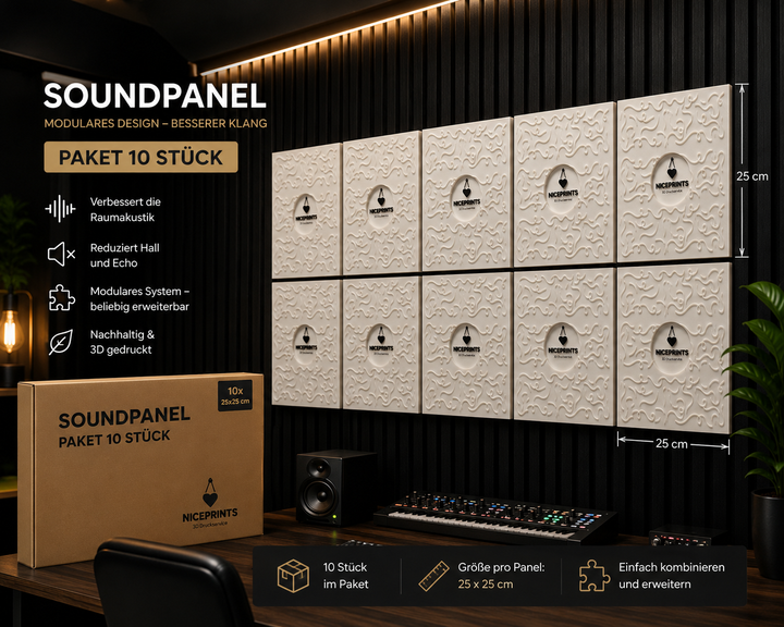 3D Akustikpaneele 25x25 4er Set