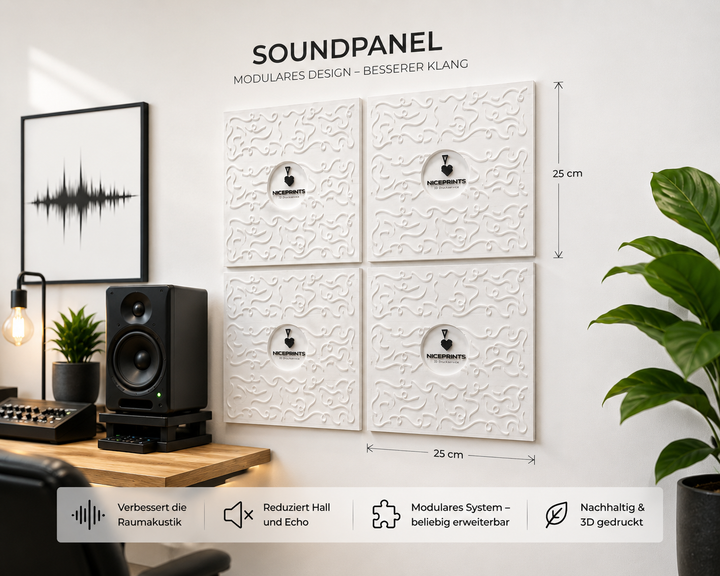 3D Akustikpaneele 25x25 4er Set