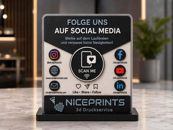Niceprints 3D Social Media Aufsteller