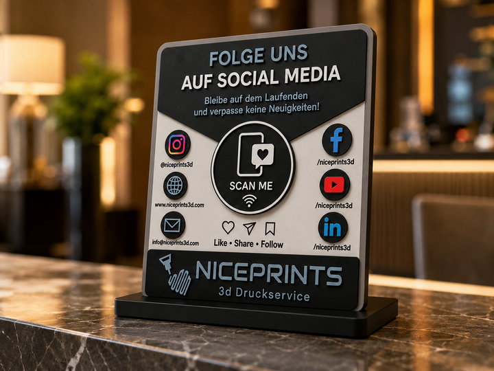 Niceprints 3D Social Media Aufsteller