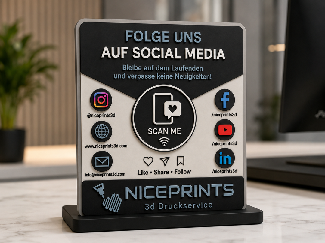 Niceprints 3D Social Media Aufsteller