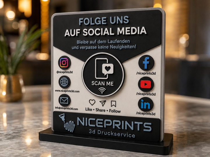 Niceprints 3D Social Media Aufsteller
