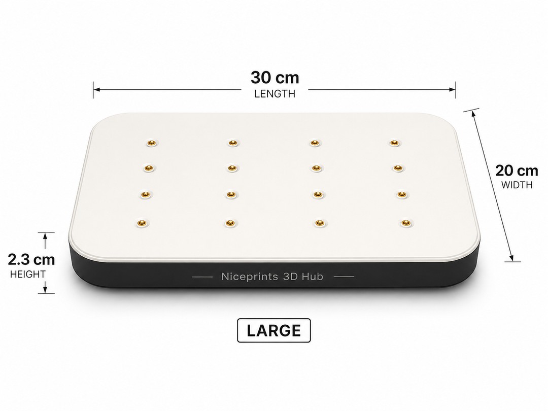 Niceprints 3D Hub Large mit Maßen: 30 cm Länge, 20 cm Breite, 2,3 cm Höhe