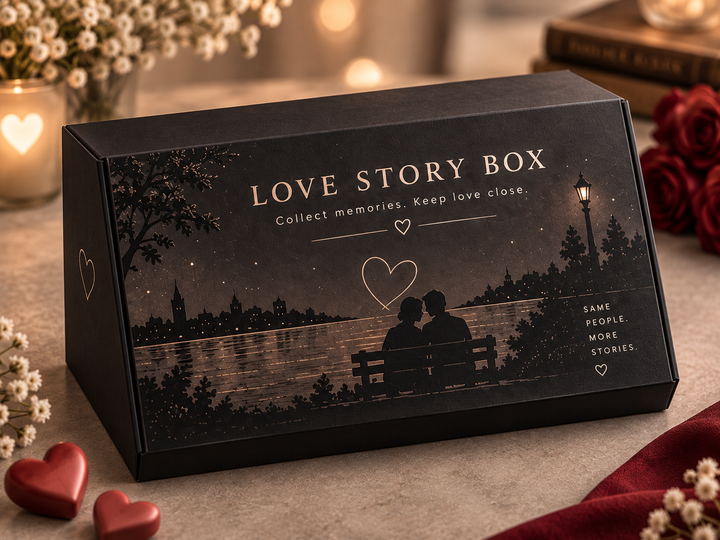 Personalisierte Love Story Box – Erinnerungsbox für Paare