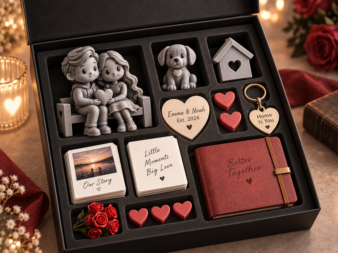 Personalisierte Love Story Box – Erinnerungsbox für Paare