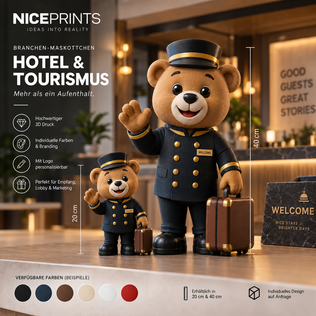 Premium Firmenfigur 3D (Maskottchen) mit NFC Modul