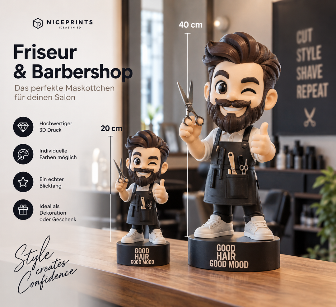 Premium Firmenfigur 3D (Maskottchen) mit NFC Modul
