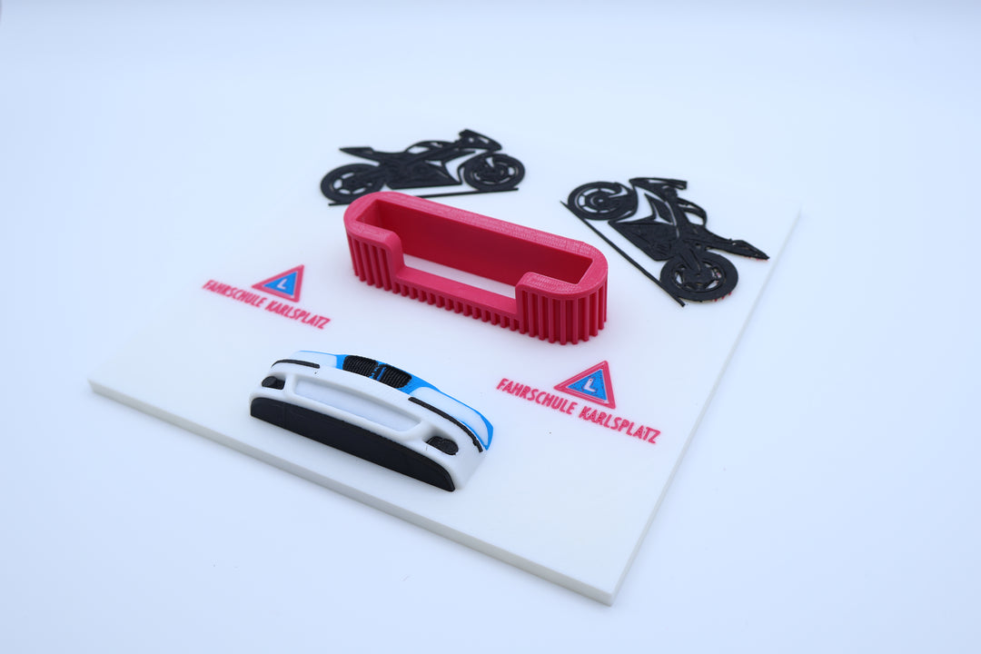 🏍️ 3D Visitenkartenhalter mit Automotive-Design