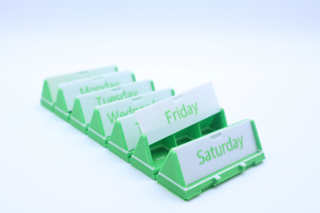 💊 Faltbare Pillenbox – 7 Tage Organizer (3D-gedruckt)