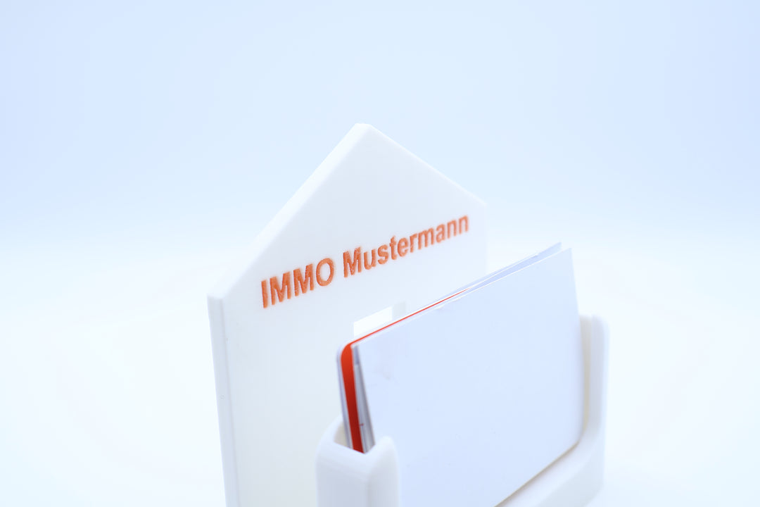 Individueller Visitenkartenhalter im Haus-Design (3D-gedruckt)