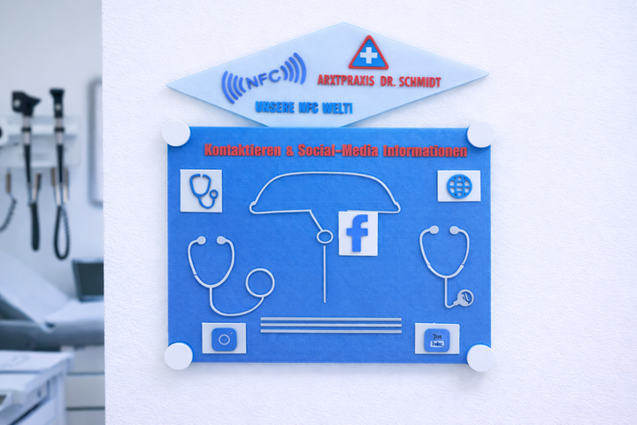 NFC Wand-Display für Arztpraxis – Modern &amp; Patientenfreundlich