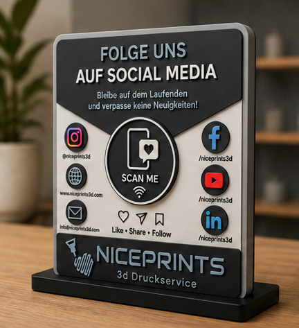 Niceprints 3D Social Media Aufsteller – Freisteller