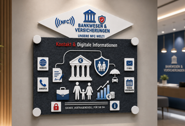 Wandschild mit Social Tags (NFC)