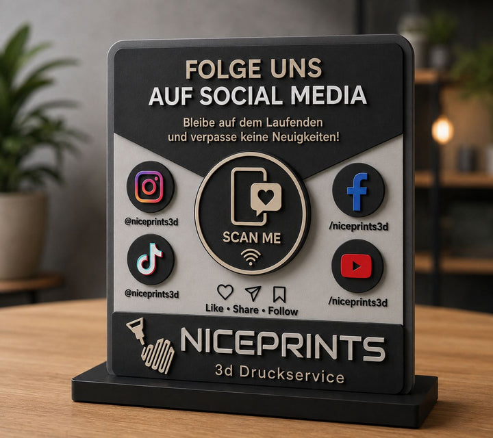 Niceprints 3D Social Media Aufsteller – Premium Version mit TikTok