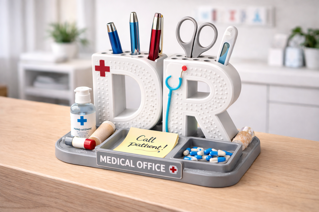 🔤 Personalisierter Initialen-Organizer – Schreibtisch Design mit Stil