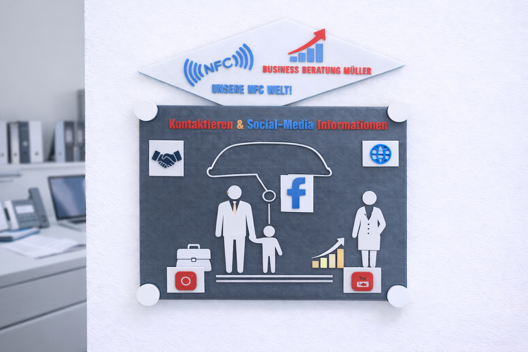 NFC Wand-Display für Family Offices &amp; Business – Exklusiv &amp; Innovativ