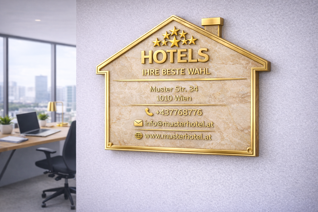 🏡 Individuelles 3D Firmenschild – Hotels