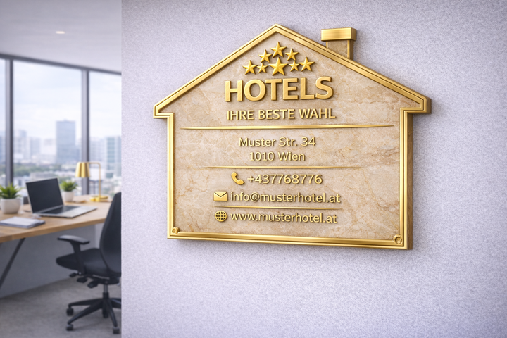 🏡 Individuelles 3D Firmenschild – Hotels