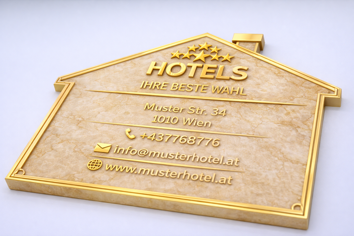 🏡 Individuelles 3D Firmenschild – Hotels