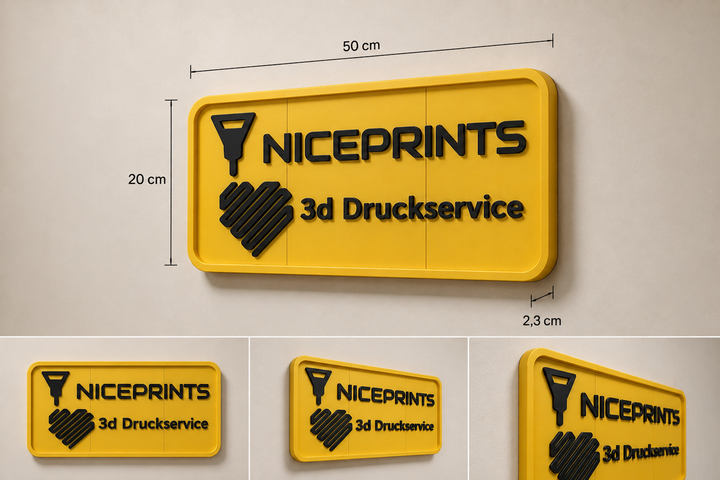 Firmenschild Premium (3D Printed-Indoor)